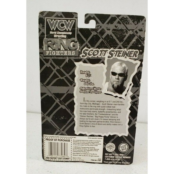 WCW NWO Ring Fighters Scott Steiner action figure Brand New ToyBiz 1999 NOC - Picture 5 of 12